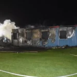 Brand Sportplatz; Quelle: Polizei Aachen
