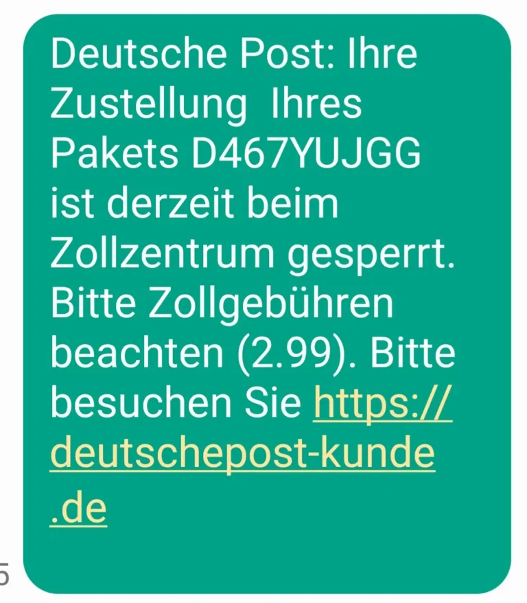 Zollgebühren: Zoll warnt vor Fake-SMS