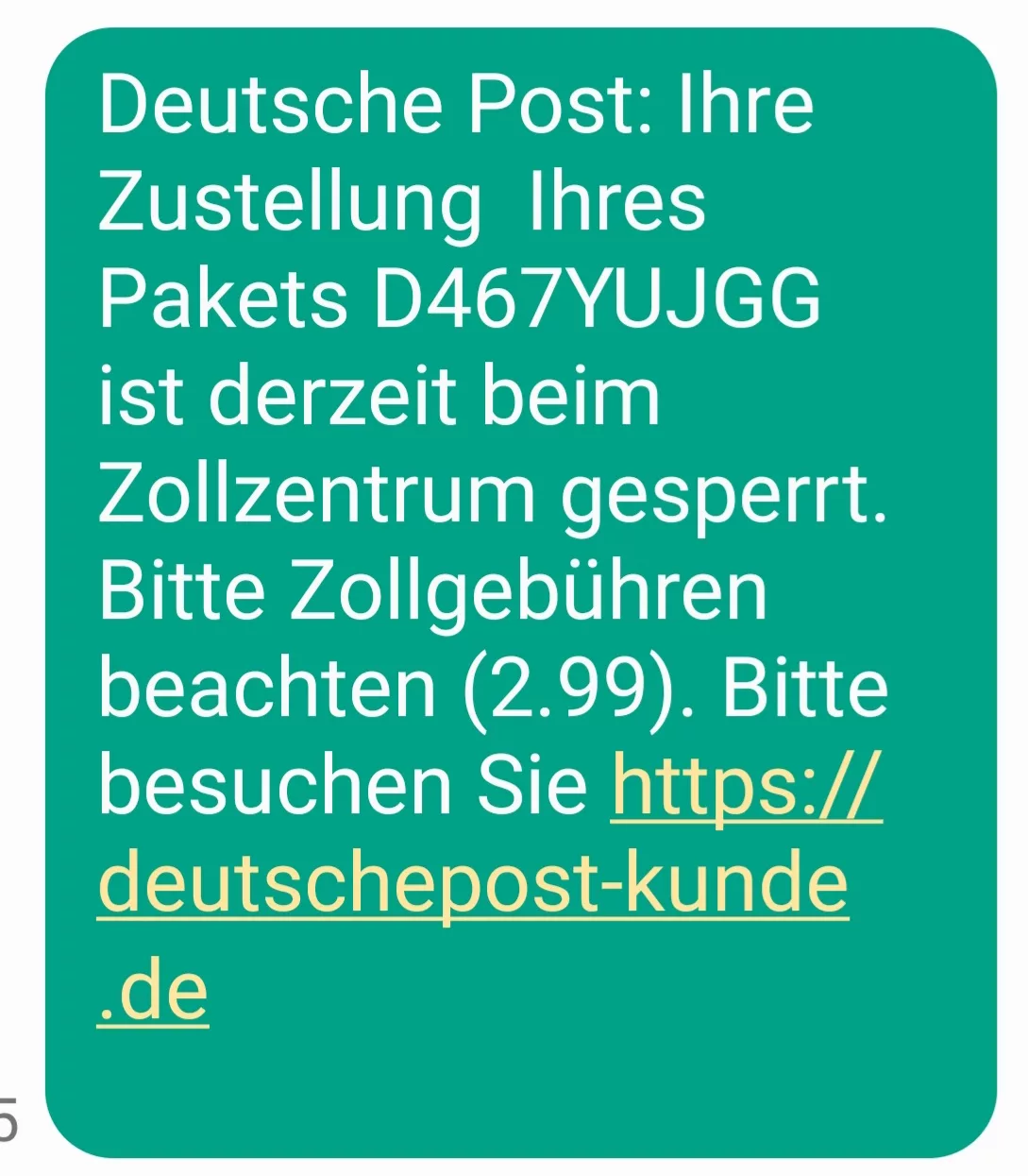 Zollgebühren: Zoll warnt vor Fake-SMS