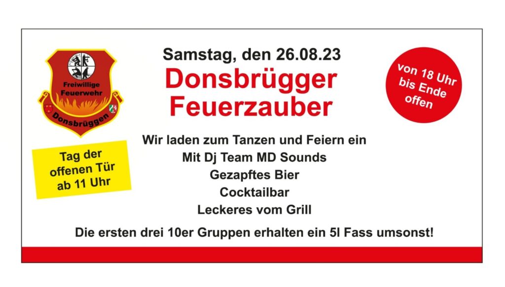 Einladung zum Donsbrügger Feuerzauber
